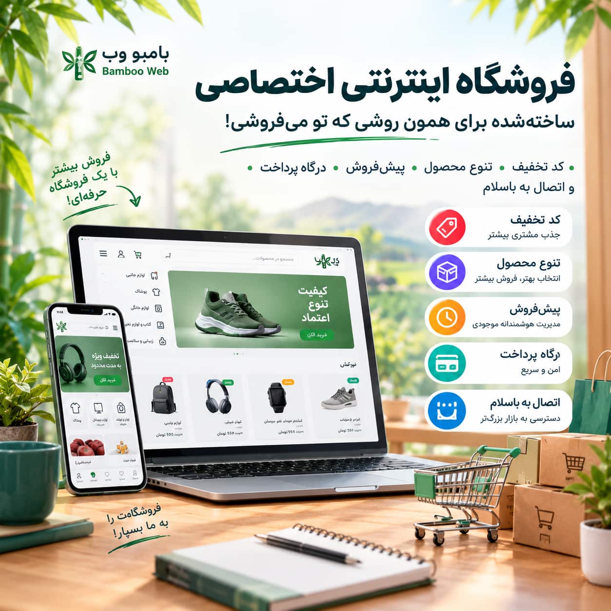 طراحی سایت فروشگاهی در بامبو وب